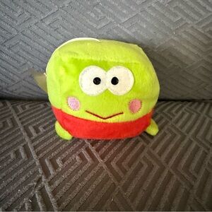 Vintage Sanrio Keroppi Cube Cubic Square Plush 4" x 4” Toy Green With Hook